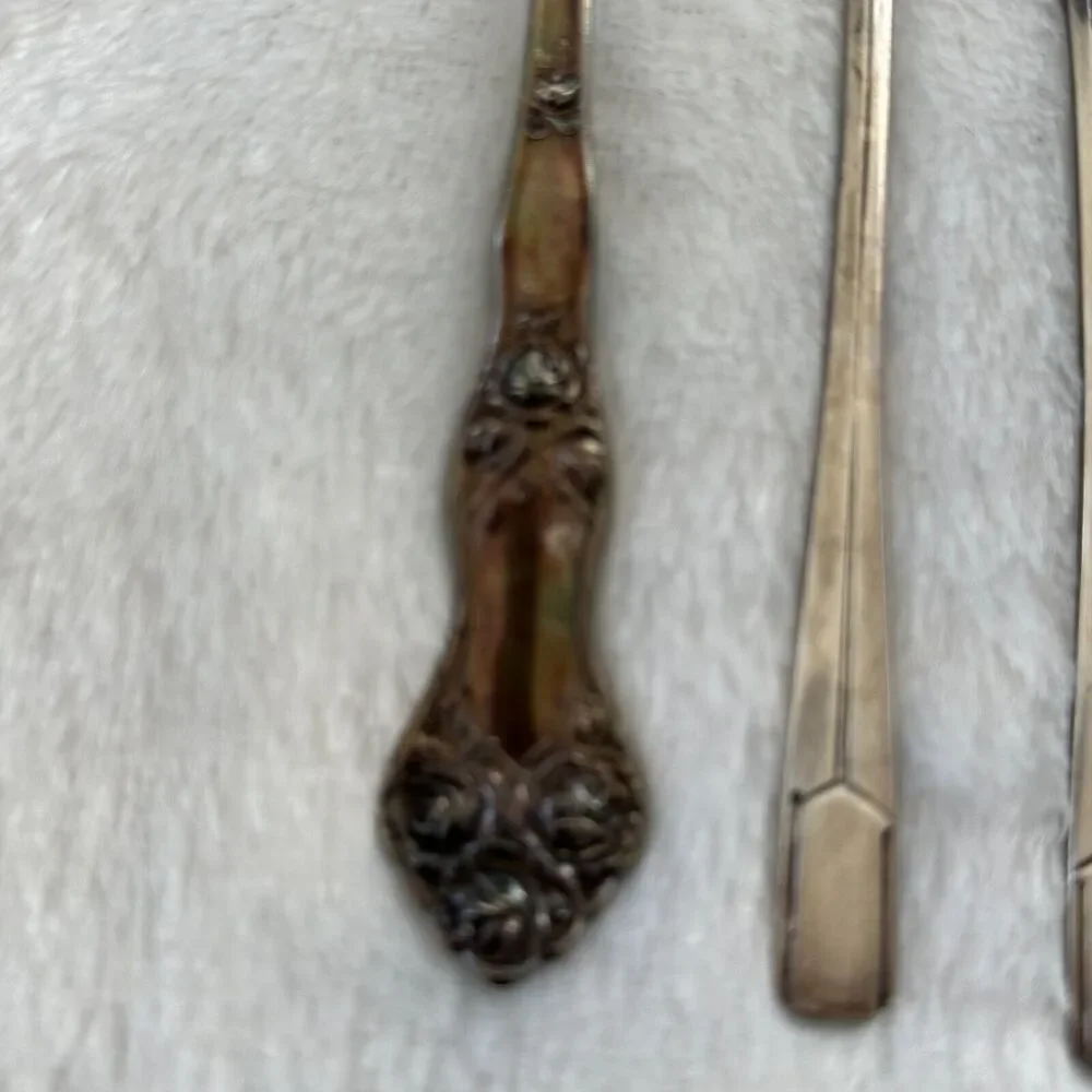 Vintage Holmes & Edwards Ladle Serving Silverplate Floral and Cocktail Forks Lot